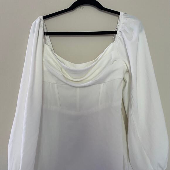 Princess Polly LILLIE LONG SLEEVE MINI DRESS WHITE sz 8 - Picture 2 of 6